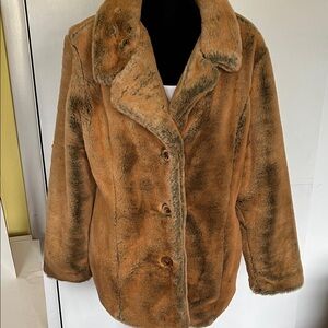 Vintage ANTHROPOLOGIE Y2K Faux Fur Jacket - Size L